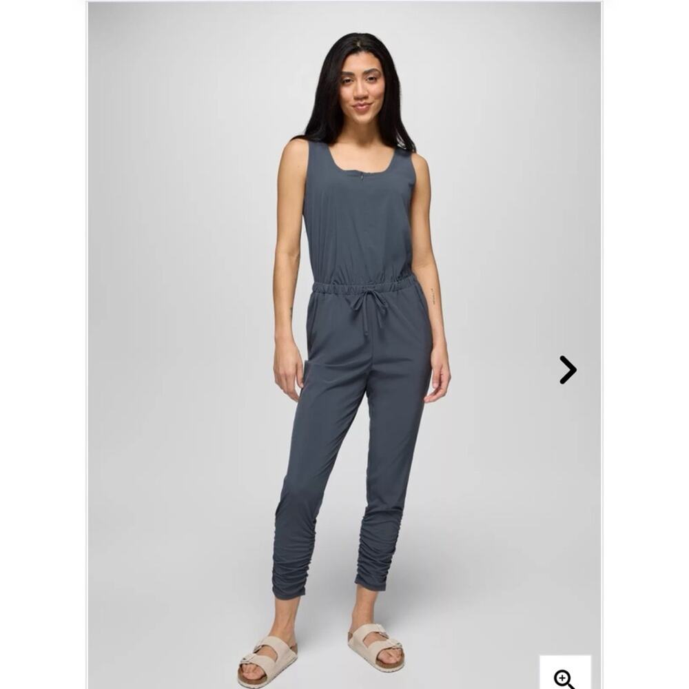 Vince Women Ash Blue Cotton & Cupro Blend Sleeveless Jumpsuit Size 2
